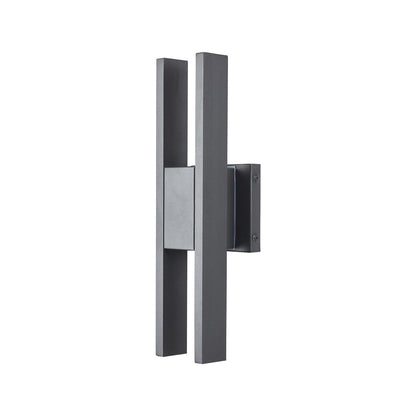 Slate Outdoor LED Wall Light in Matte Black (16-Inch).