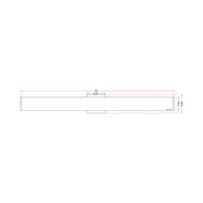 Slim LED Bath Vanity Light - line drawing.