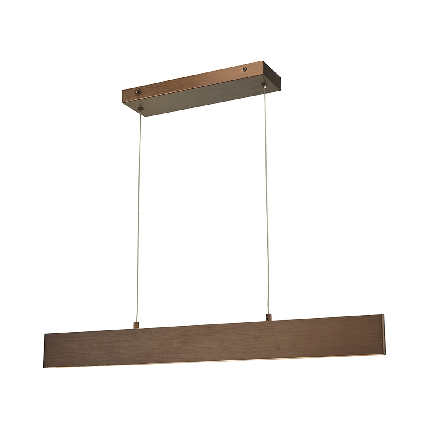 Slim LED Pendant Light in Brushed Bronze (32-Inch).
