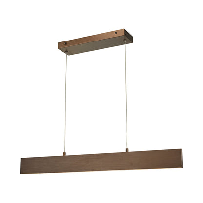 Slim LED Pendant Light in Brushed Bronze (32-Inch).