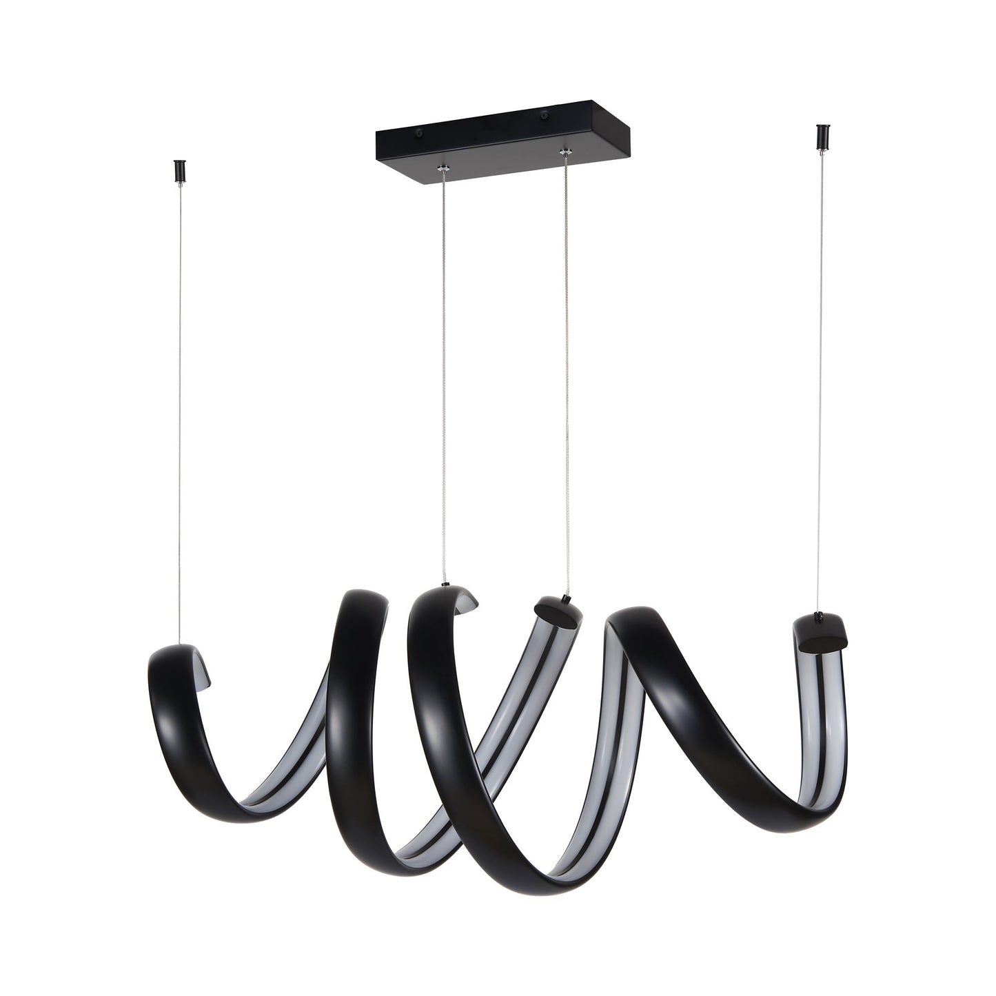 Sling Linear LED Pendant Light in Matte Black.