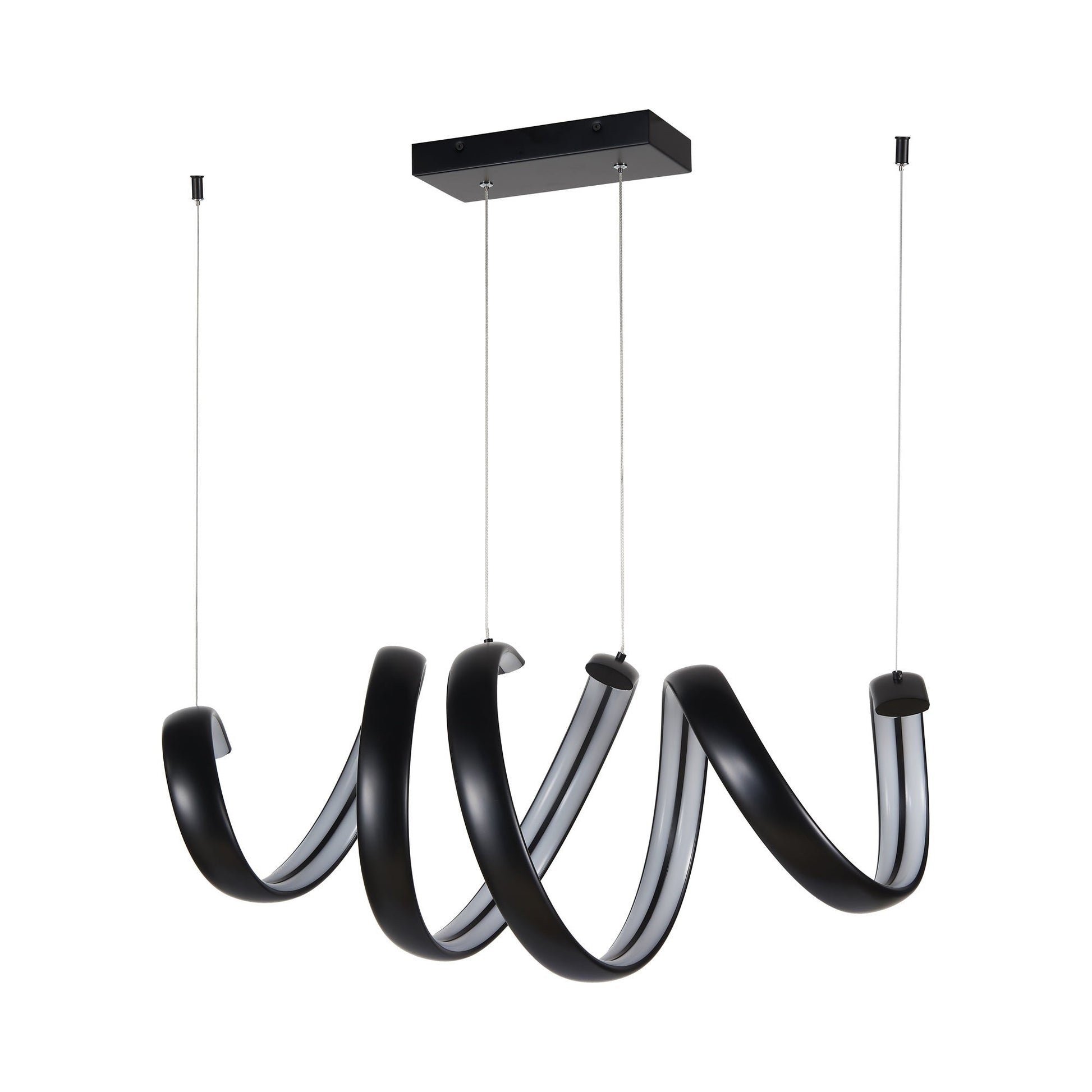 Sling Linear LED Pendant Light in Matte Black.