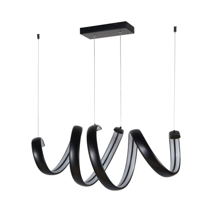 Sling Linear LED Pendant Light in Matte Black.