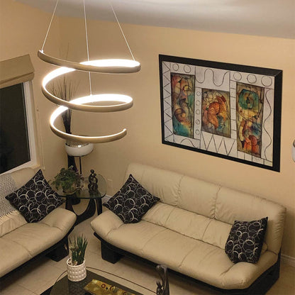 Sling Oval LED Pendant Light in living room.