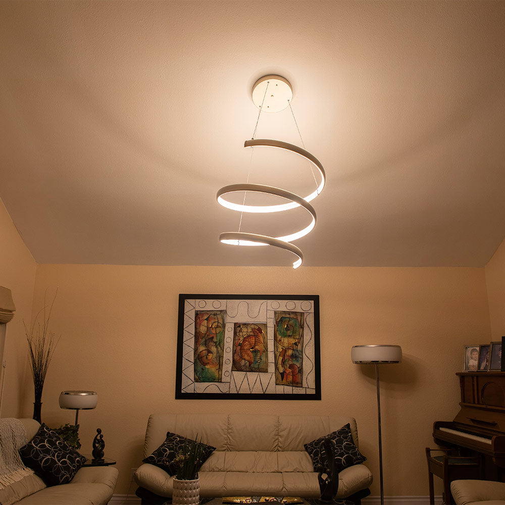 Sling Oval LED Pendant Light in living room.