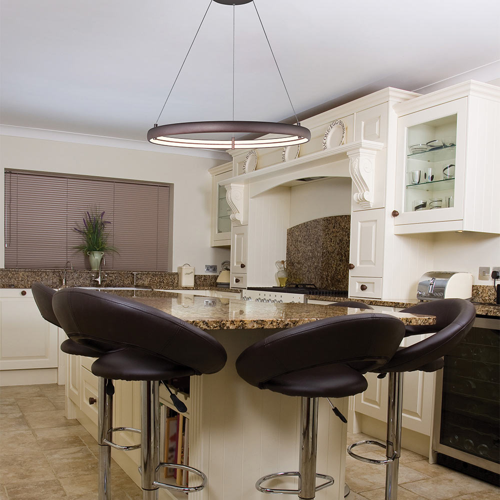 Sling Ring LED Pendant Light in kitchen.