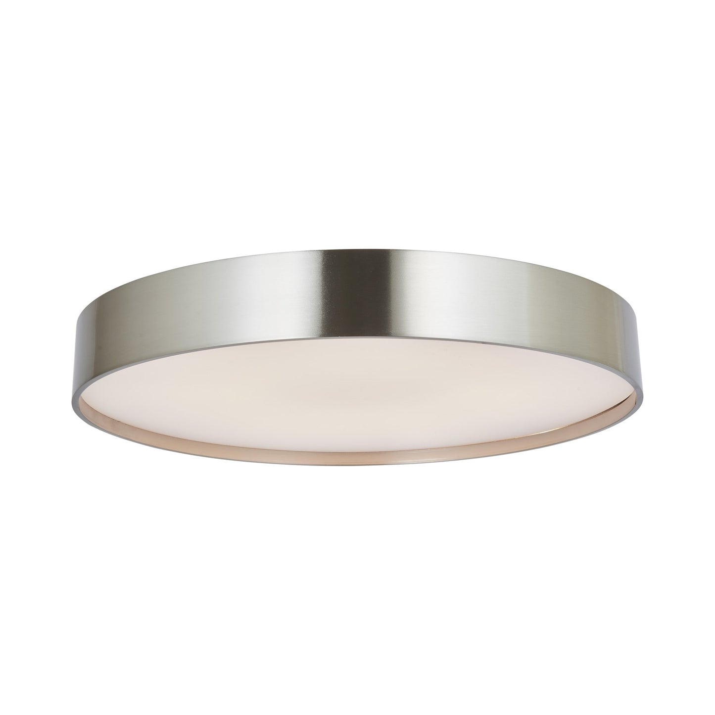 Snare LED Flush Mount Ceiling Light in Brushed Nickel (17-Inch).