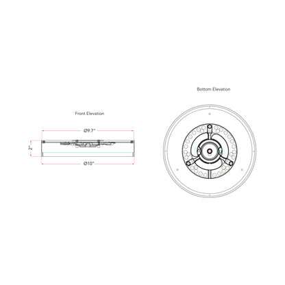 Snare LED Flush Mount Ceiling Light - line drawing.