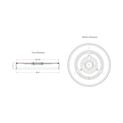 Snare LED Flush Mount Ceiling Light - line drawing.