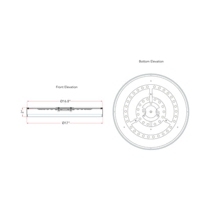 Snare LED Flush Mount Ceiling Light - line drawing.