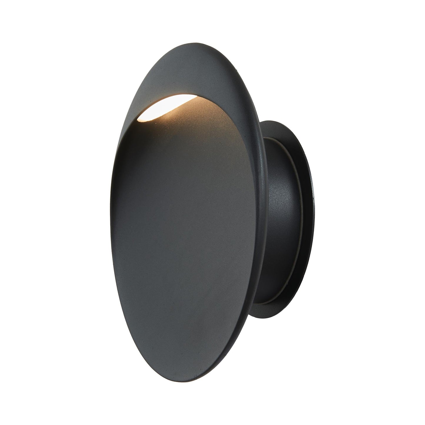 Sol Outdoor LED Wall Light in Matte Black.
