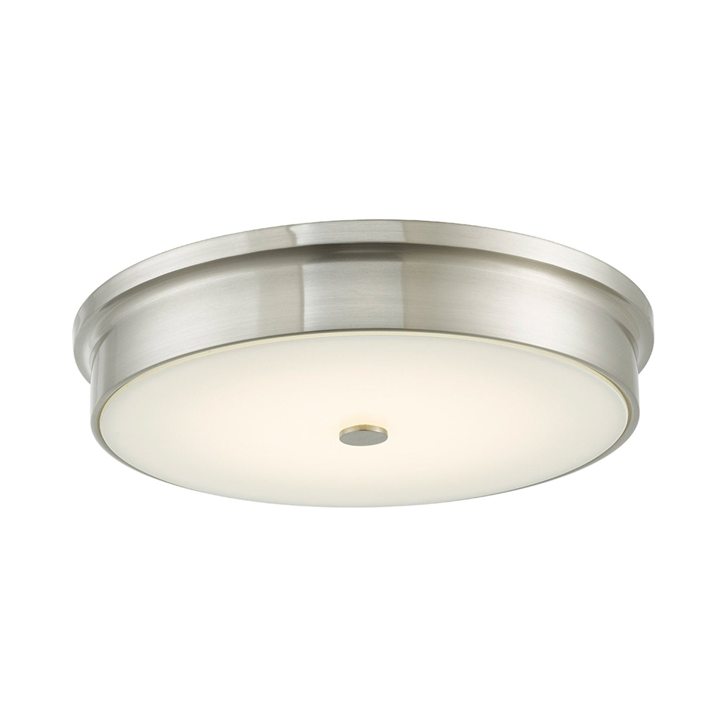 Spark LED Flush Mount Ceiling Light in Brushed Nickel (15-Inch).