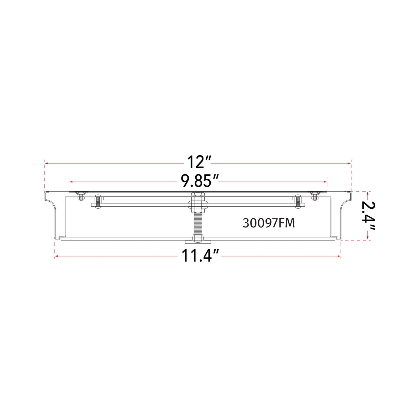 Spark LED Flush Mount Ceiling Light - line drawing.