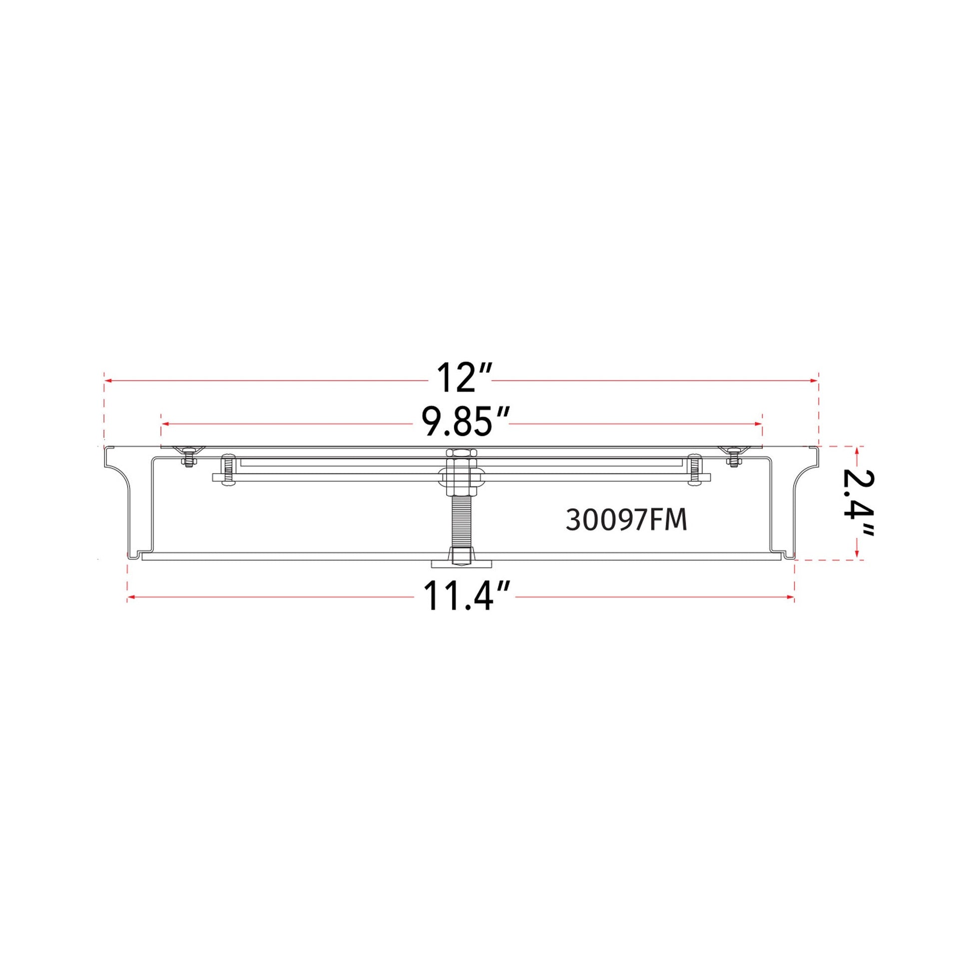 Spark LED Flush Mount Ceiling Light - line drawing.