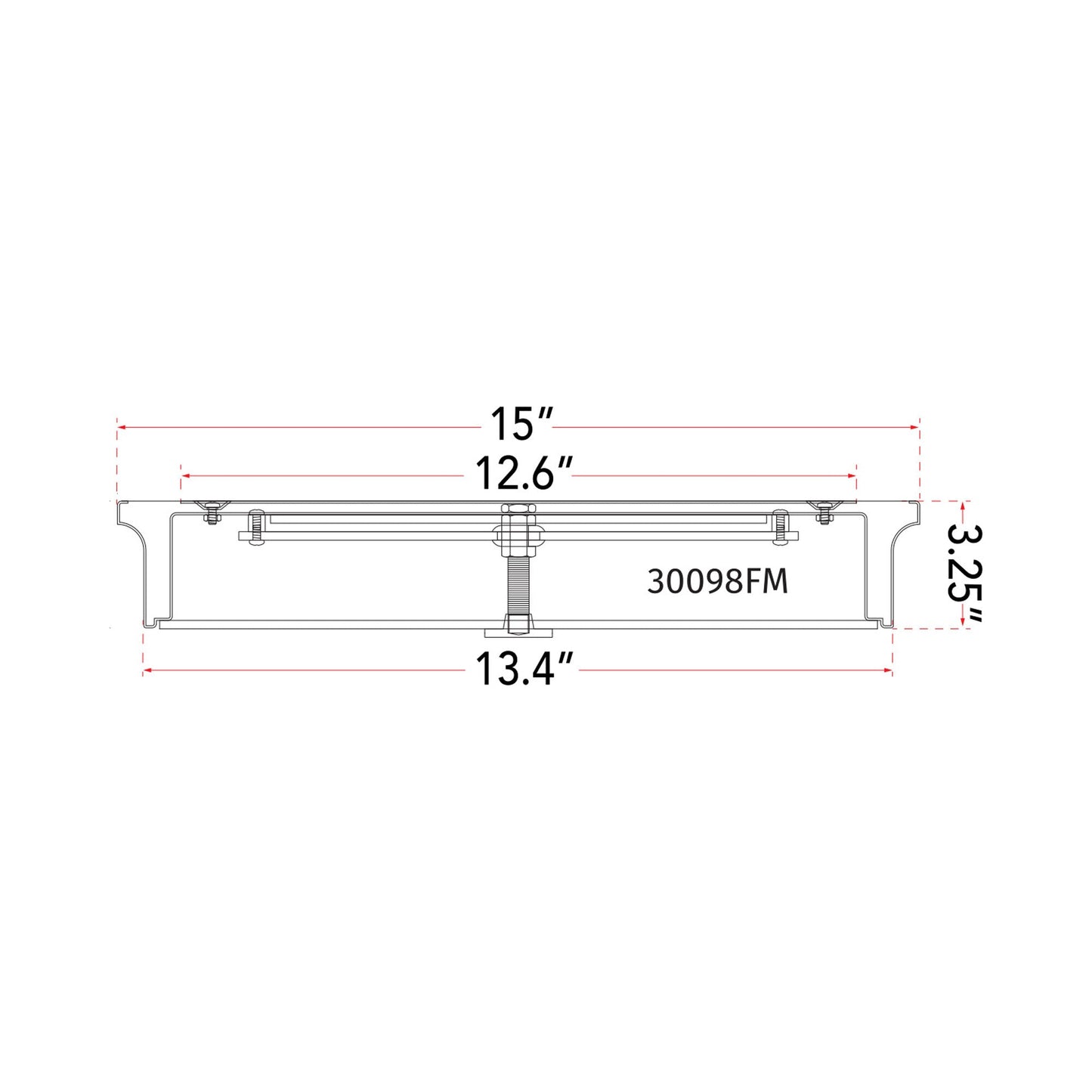 Spark LED Flush Mount Ceiling Light - line drawing.