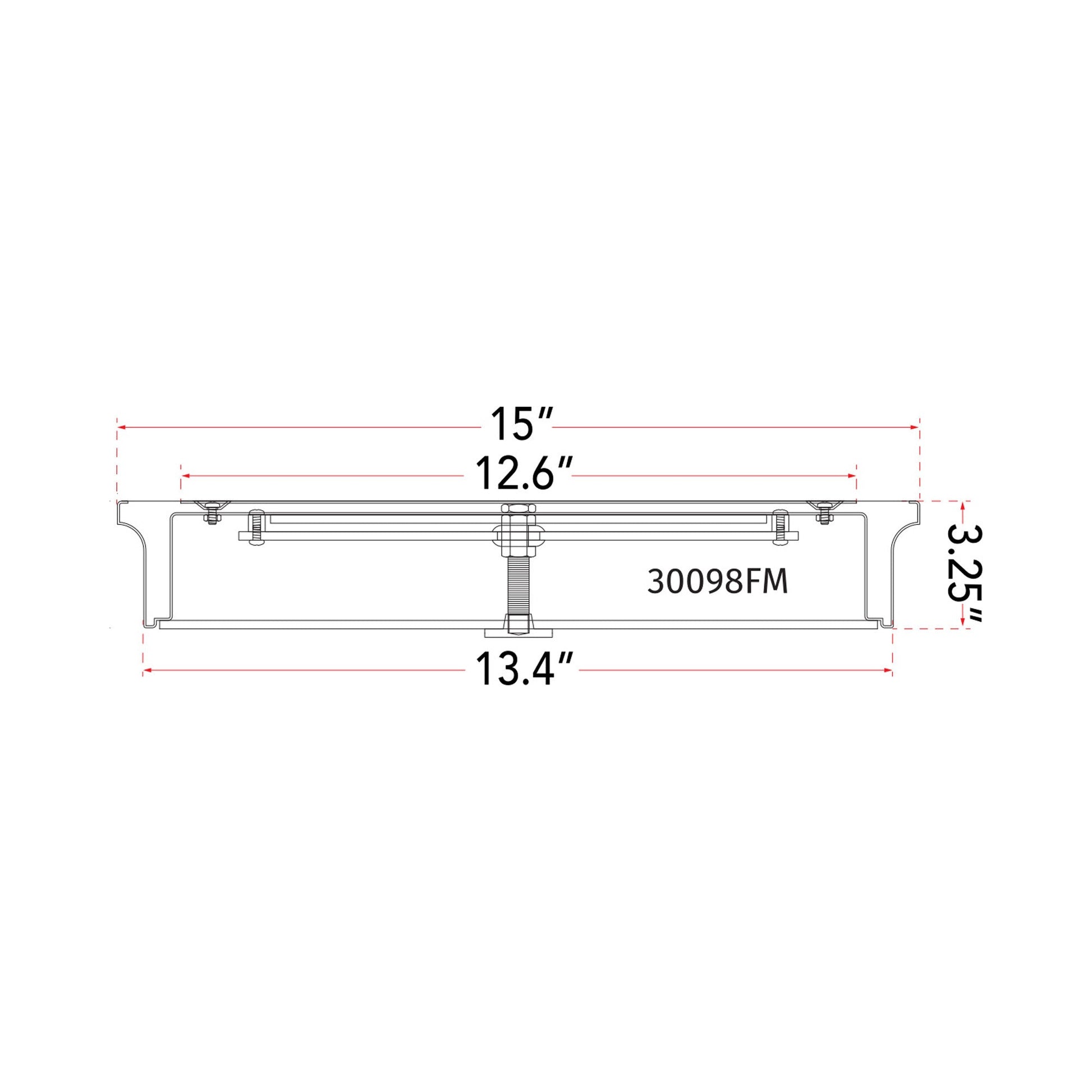 Spark LED Flush Mount Ceiling Light - line drawing.