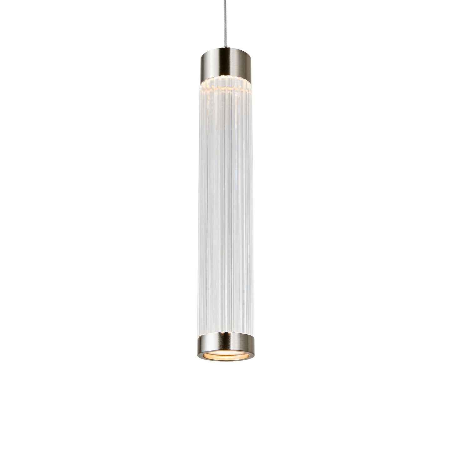 Spin LED Pendant Light in Brushed Nickel (14-Inch).
