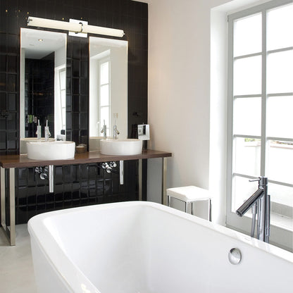 Squire Round LED Bath Vanity Light in bathroom.