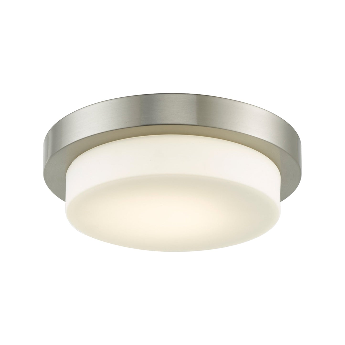 Step LED Flush Mount Ceiling Light in Brushed Nickel (11-Inch).