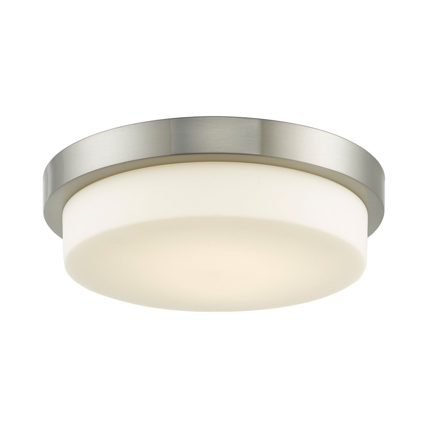 Step LED Flush Mount Ceiling Light in Brushed Nickel (12.8-Inch).