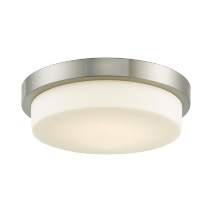 Step LED Flush Mount Ceiling Light in Brushed Nickel (12.8-Inch).