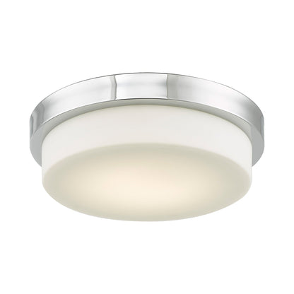Step LED Flush Mount Ceiling Light in Chrome (12.8-Inch).