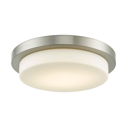 Step LED Flush Mount Ceiling Light in Brushed Nickel (15.75-Inch).