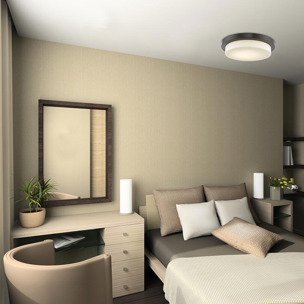 Step LED Flush Mount Ceiling Light in bedroom.