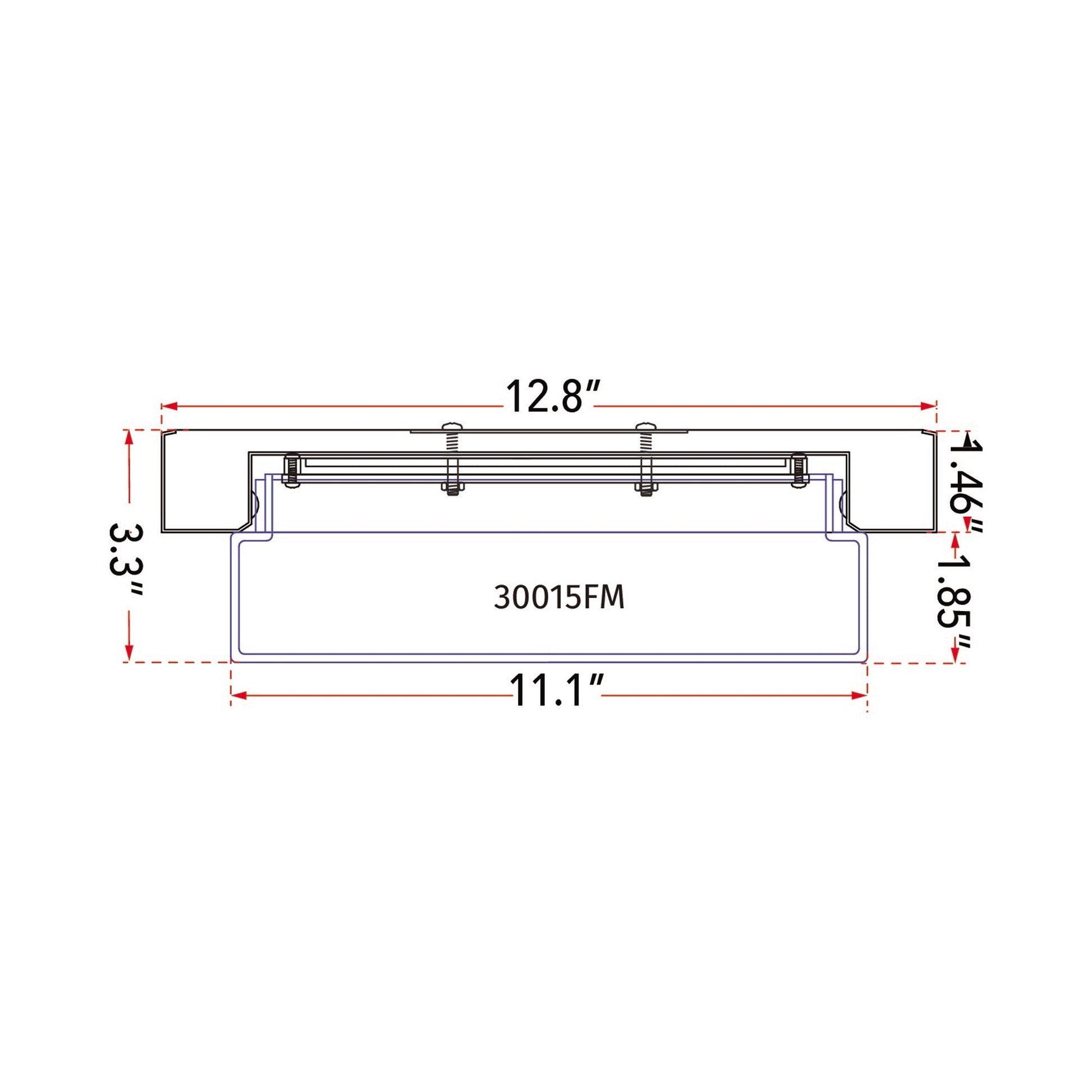Step LED Flush Mount Ceiling Light - line drawing.
