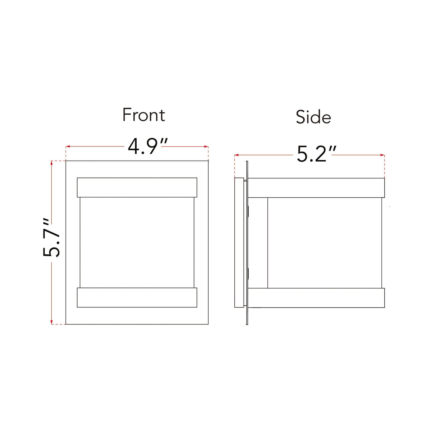 Step Outdoor LED Wall Light - line drawing.