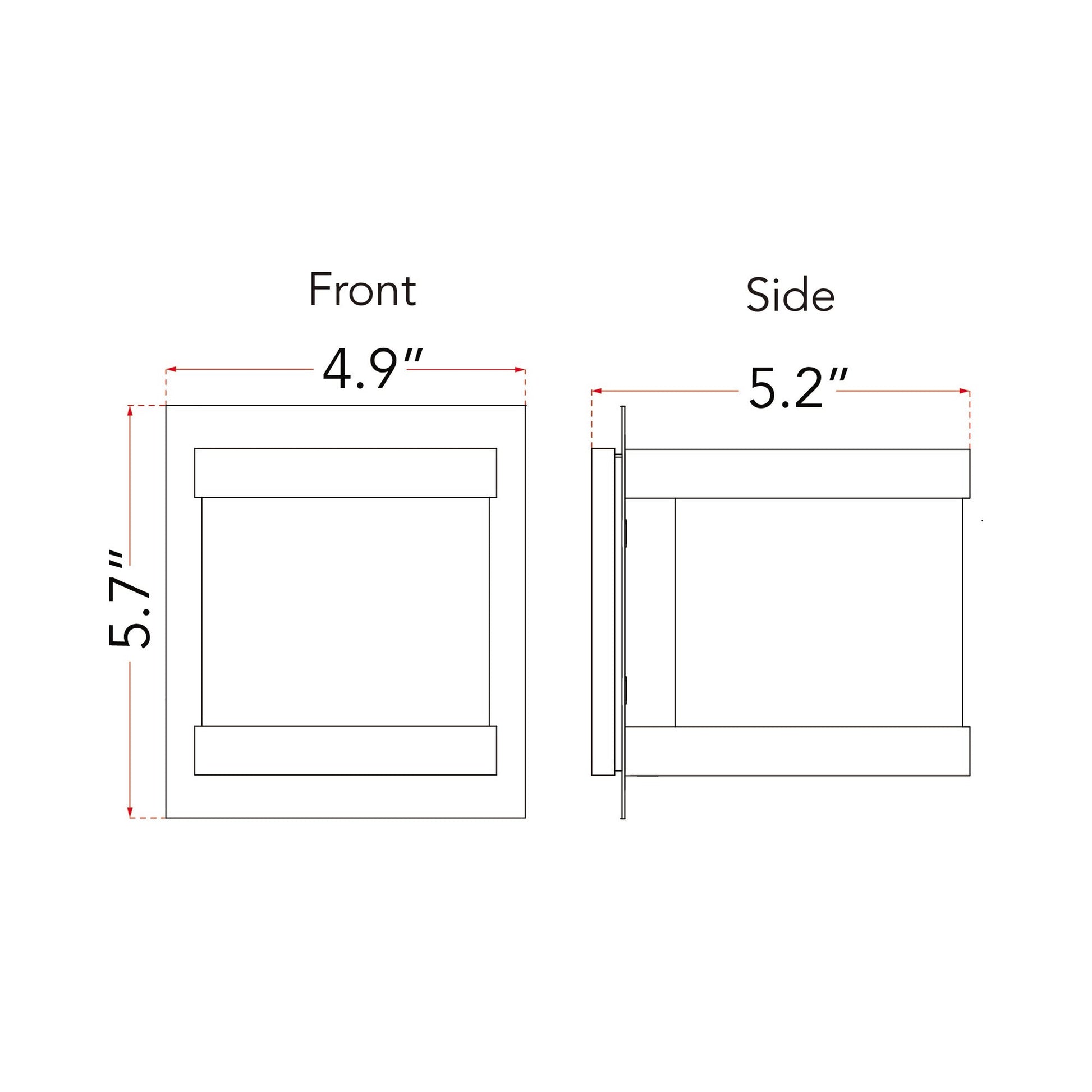 Step Outdoor LED Wall Light - line drawing.