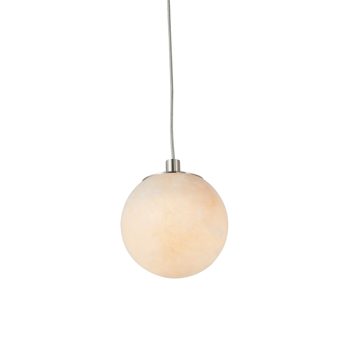 Stone Orb LED Pendant Light in Brushed Nickel (4-Inch).