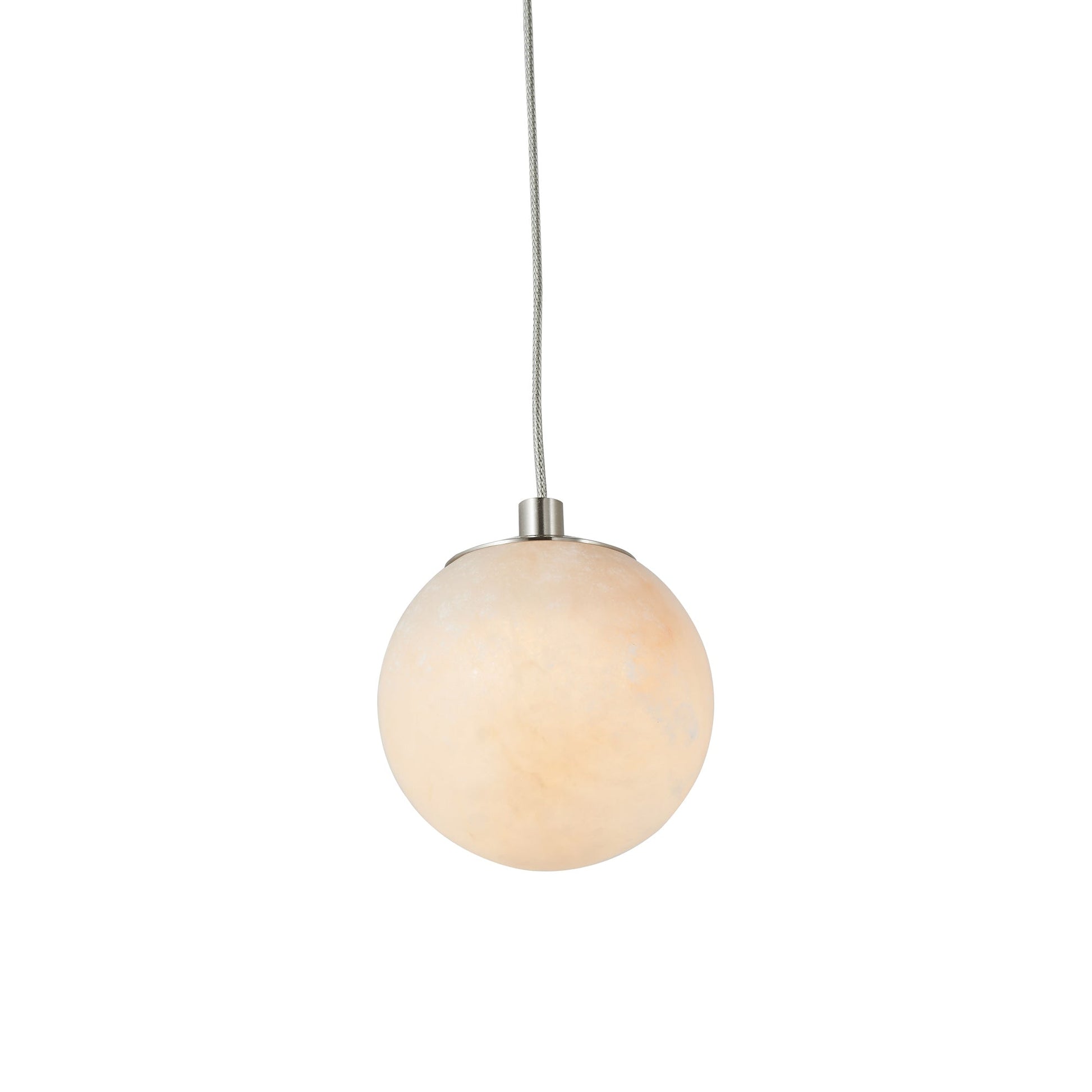 Stone Orb LED Pendant Light in Brushed Nickel (4-Inch).