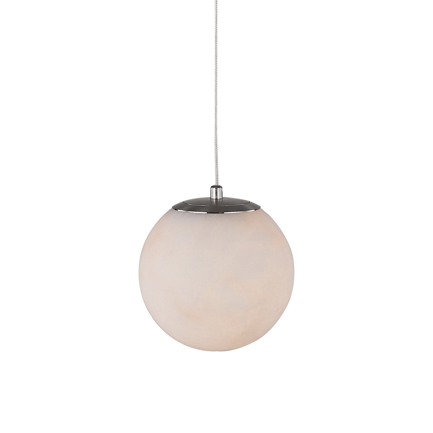 Stone Orb LED Pendant Light in Brushed Nickel (6-Inch).