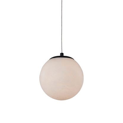 Stone Orb LED Pendant Light in Matte Black (6-Inch).