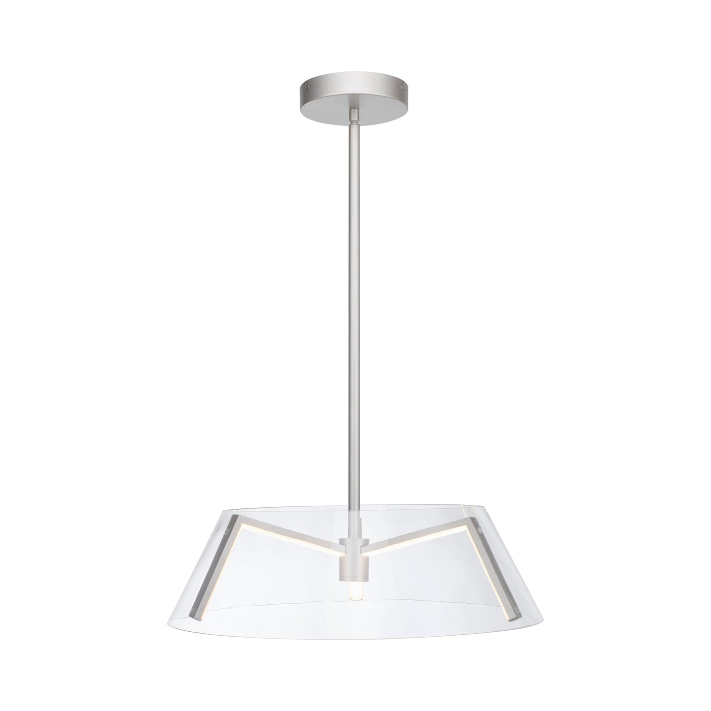 Talon LED Pendant Light in Brushed Nickel.