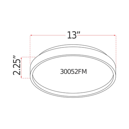Tambourine LED Flush Mount Ceiling Light - line drawing.
