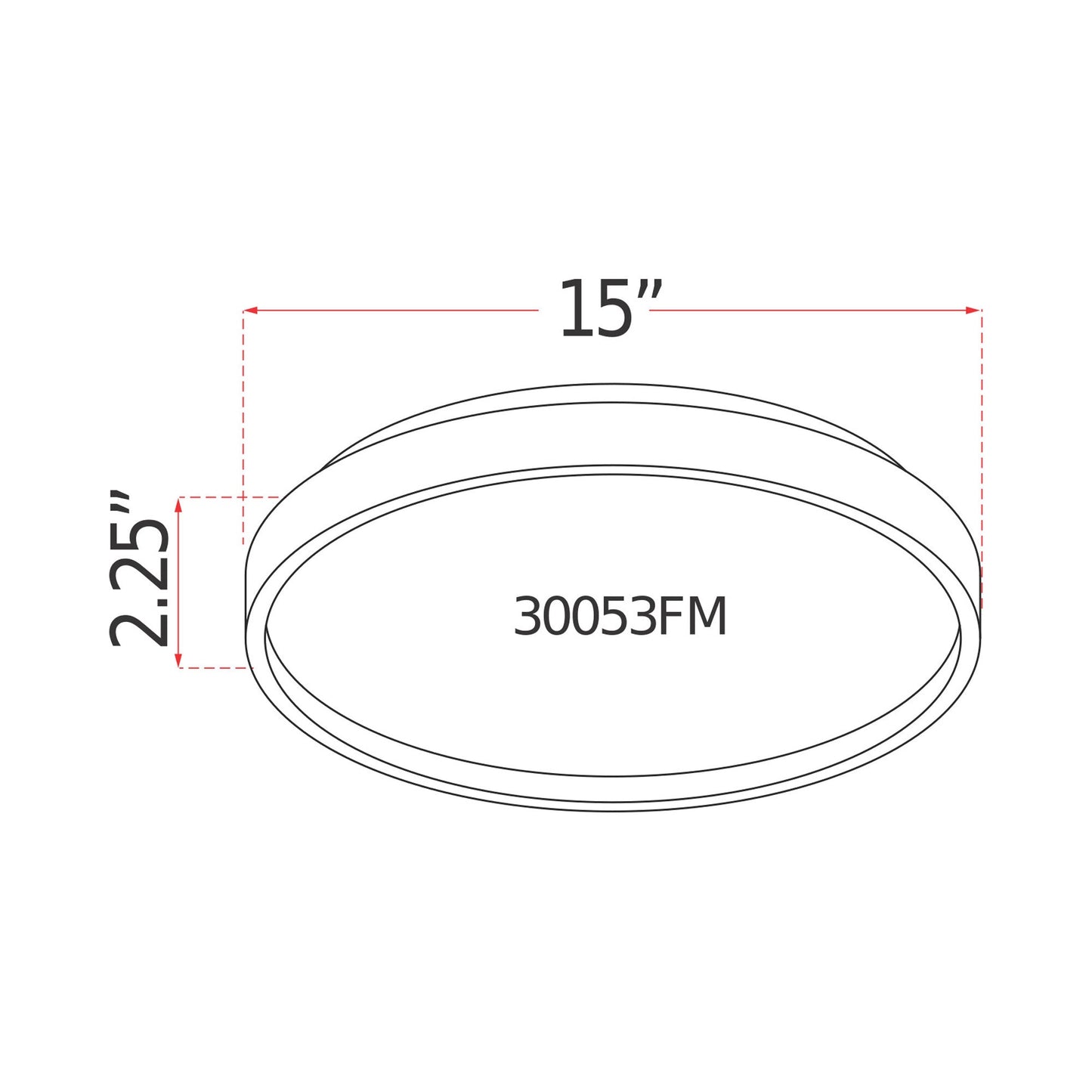 Tambourine LED Flush Mount Ceiling Light - line drawing.