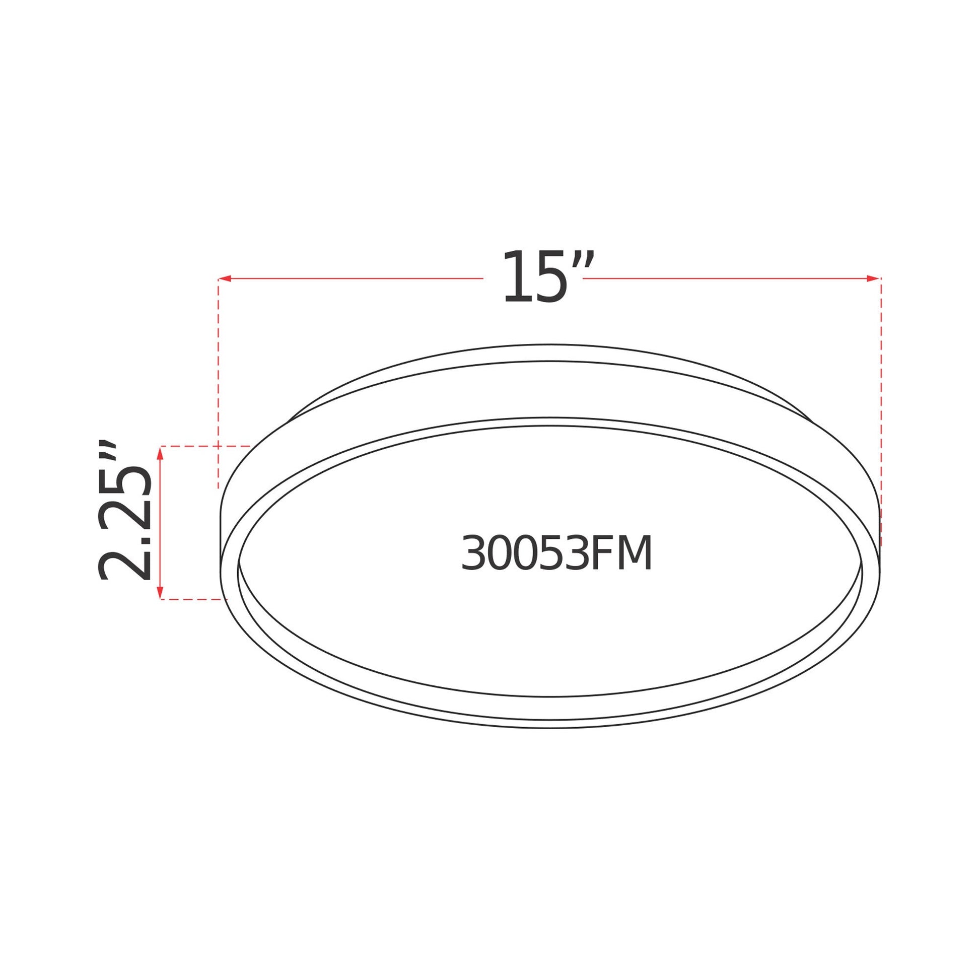 Tambourine LED Flush Mount Ceiling Light - line drawing.