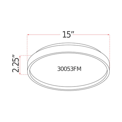 Tambourine LED Flush Mount Ceiling Light - line drawing.