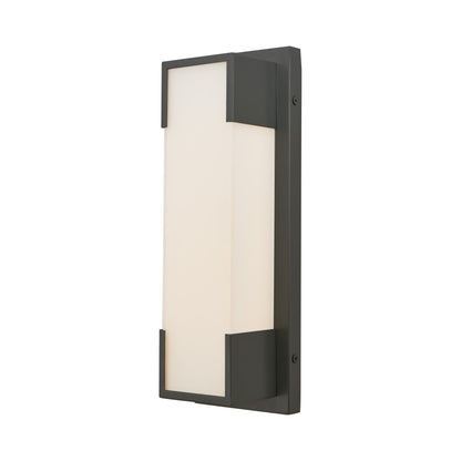 Titon Miter Outdoor LED Wall Light in Matte Black (14-Inch).