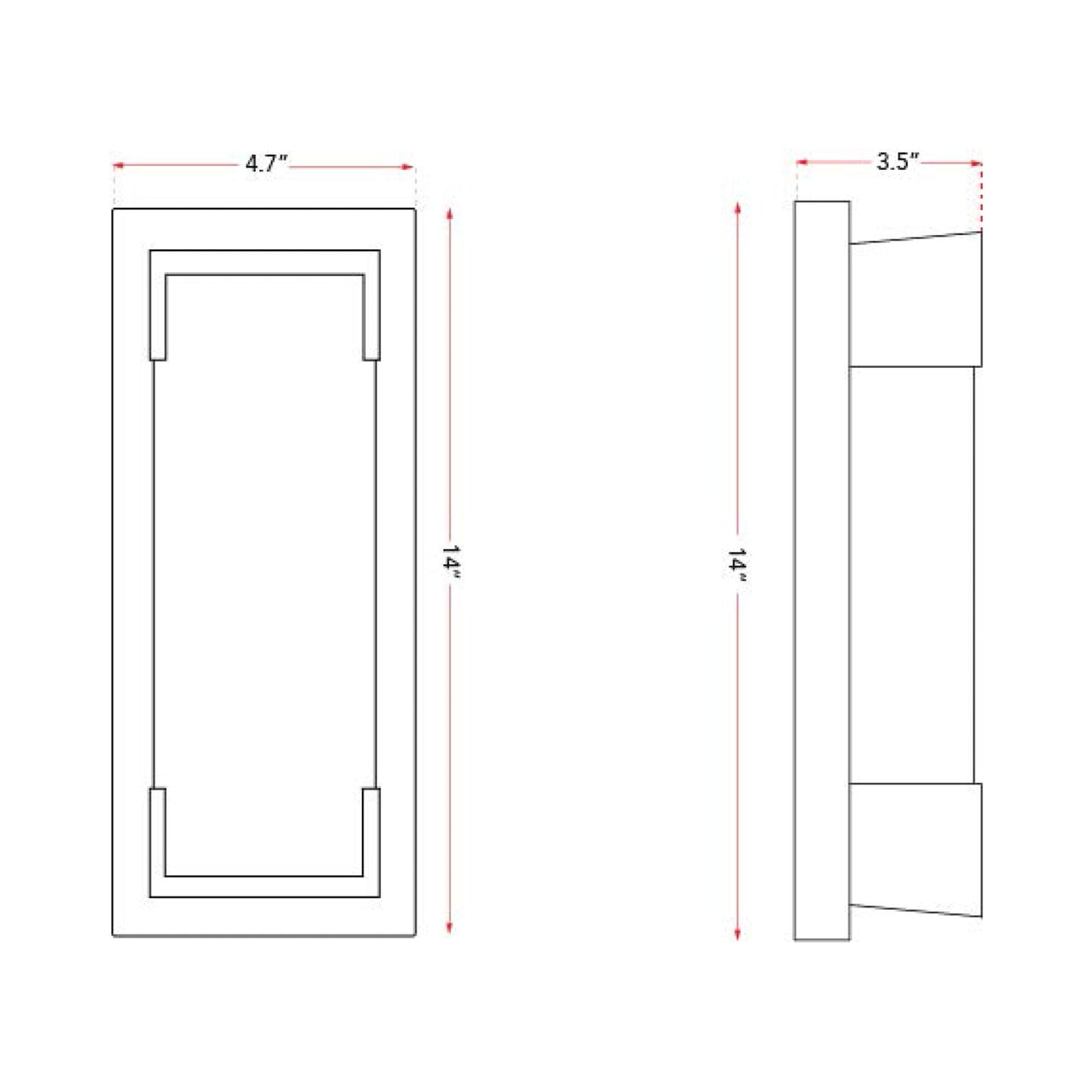 Titon Miter Outdoor LED Wall Light - line drawing.