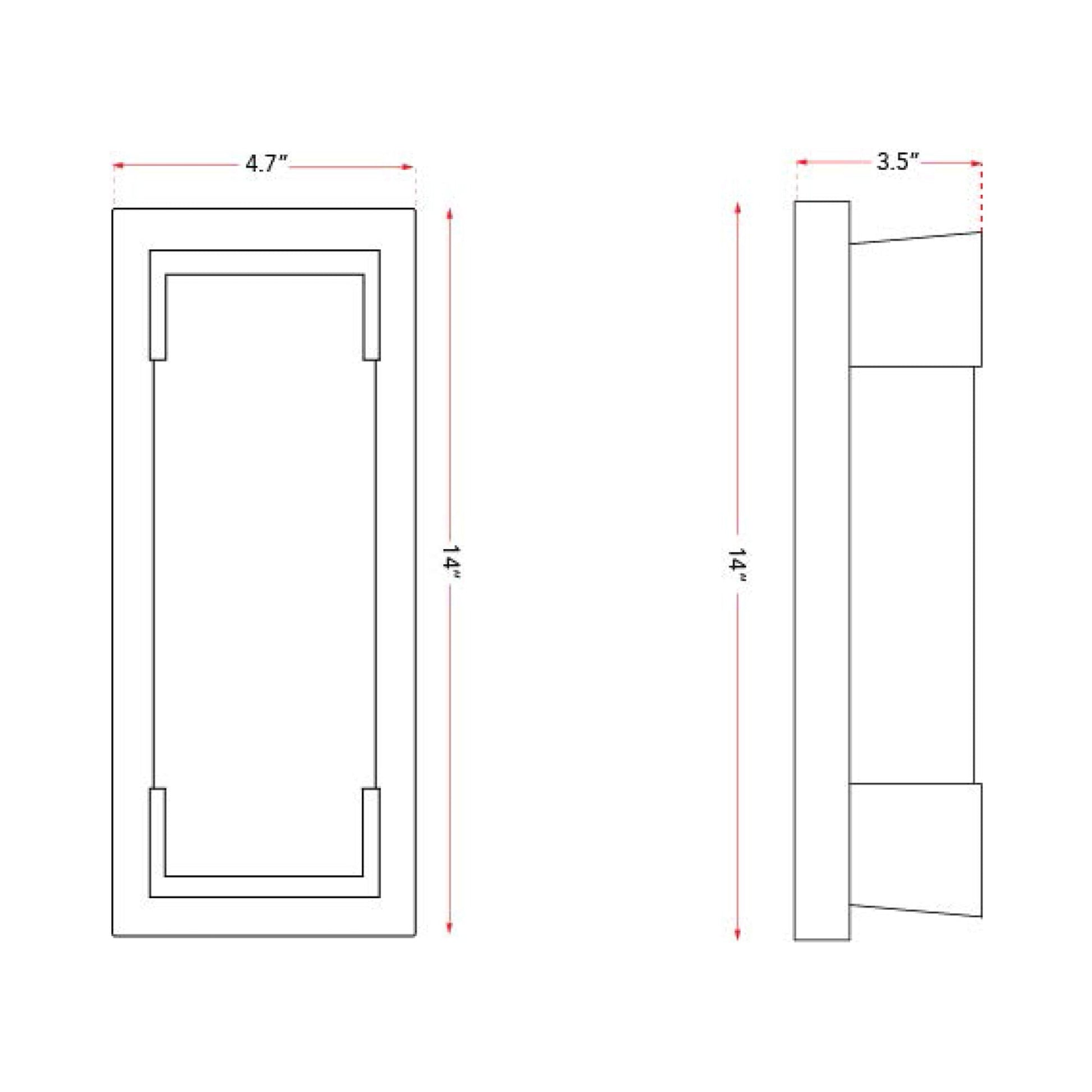 Titon Miter Outdoor LED Wall Light - line drawing.