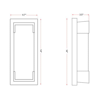 Titon Miter Outdoor LED Wall Light - line drawing.