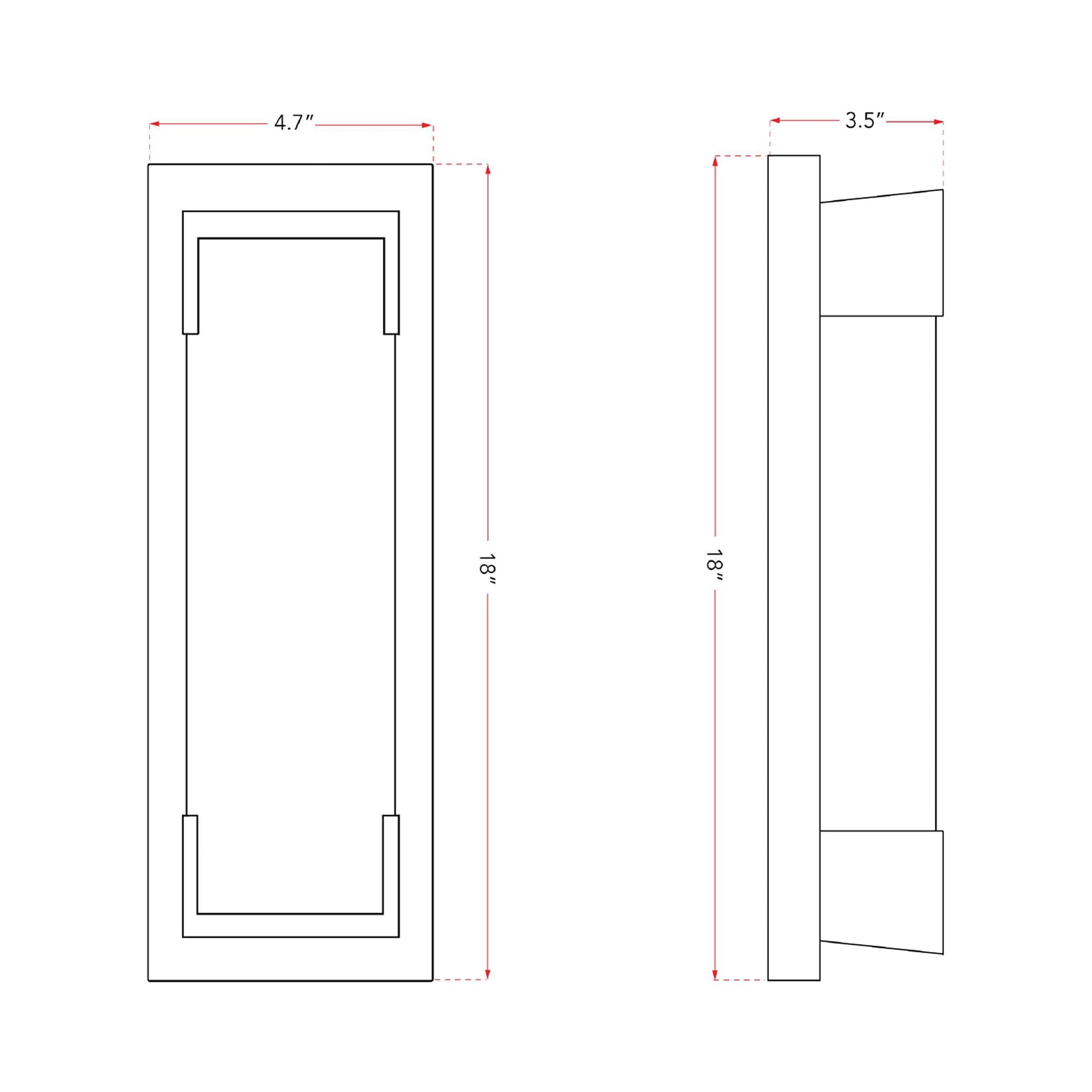 Titon Miter Outdoor LED Wall Light - line drawing.