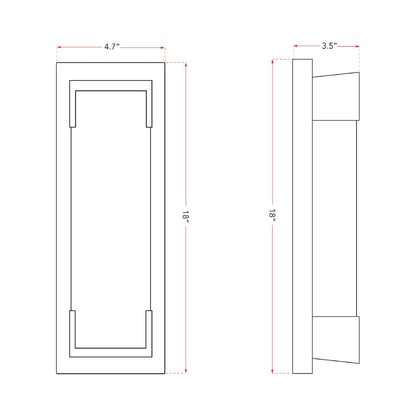 Titon Miter Outdoor LED Wall Light - line drawing.