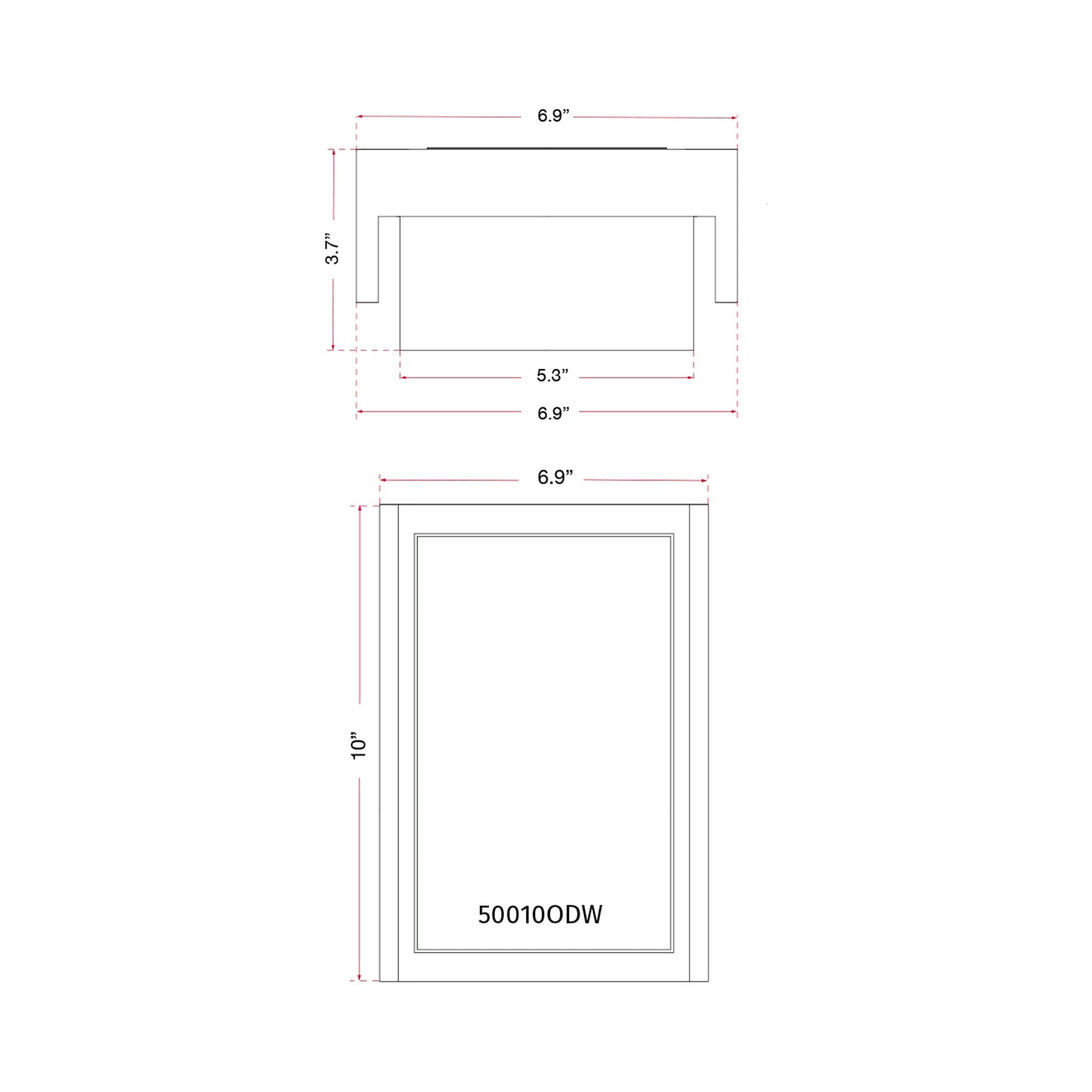 Titon Outdoor LED Wall Light - line drawing.