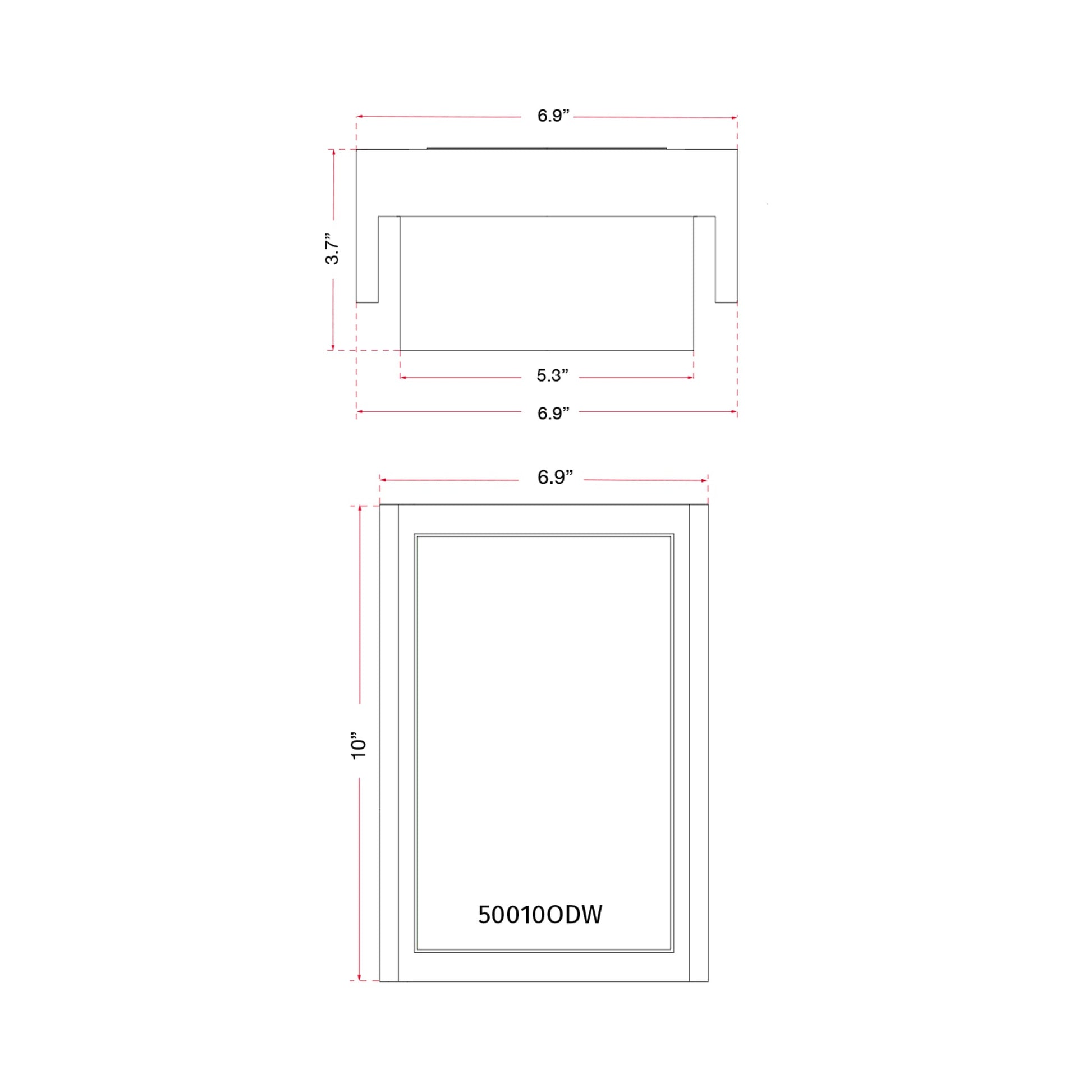 Titon Outdoor LED Wall Light - line drawing.