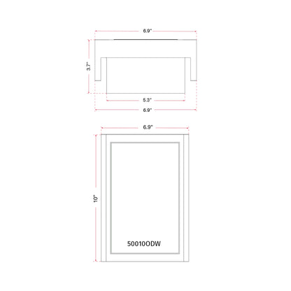 Titon Outdoor LED Wall Light - line drawing.