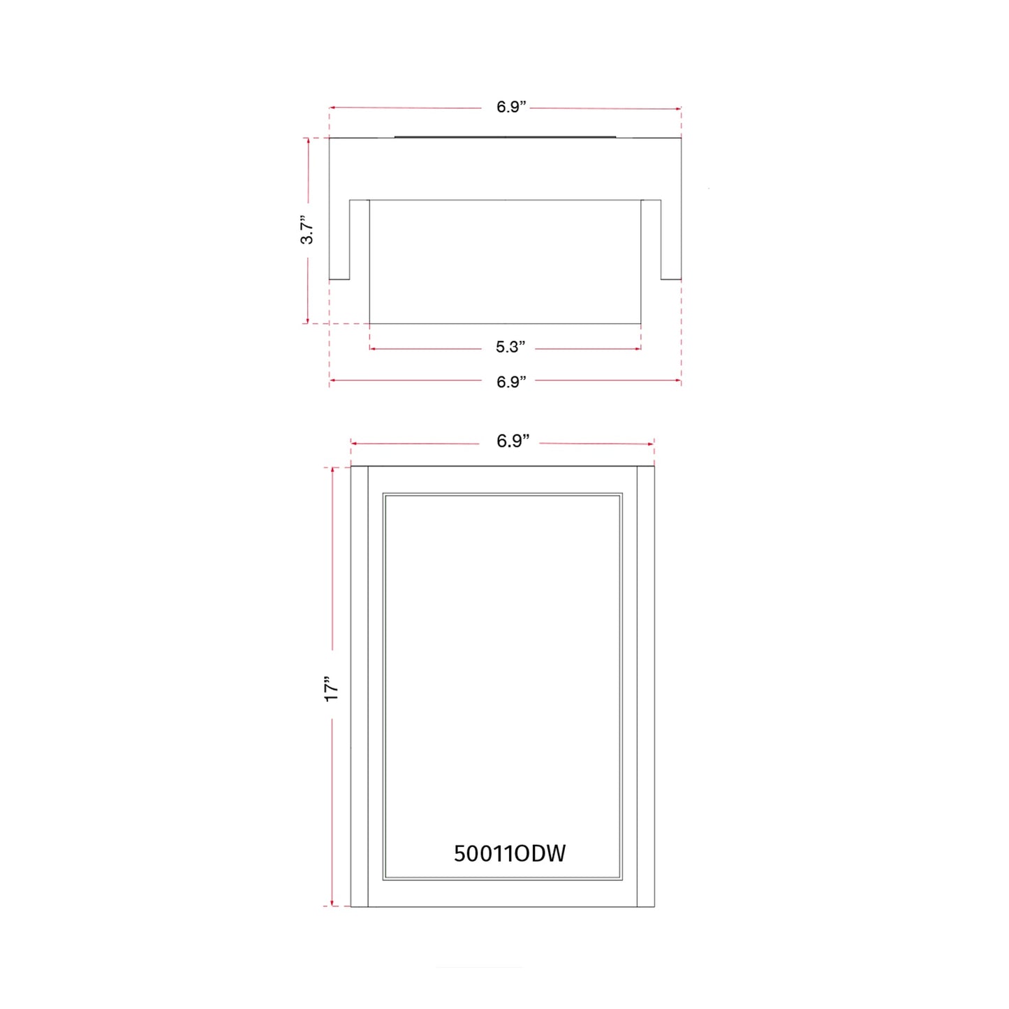 Titon Outdoor LED Wall Light - line drawing.